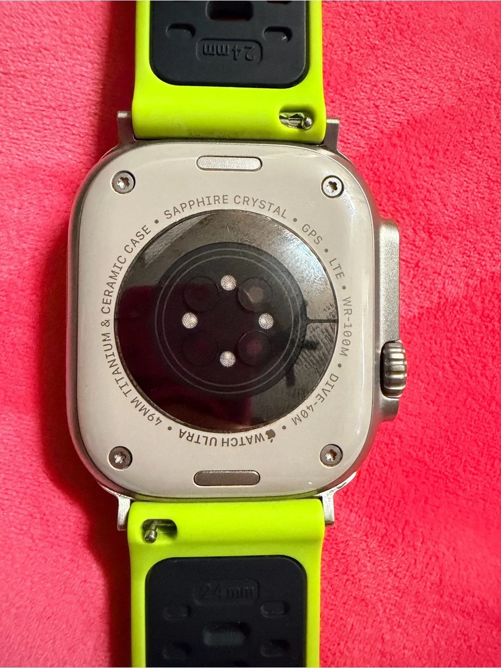 Neon Green Sport Silicone Watch Band with Black Accents for Smartwatches